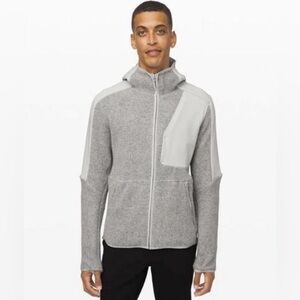 Lululemon Tundra Trek Wool Full Zip Hooded Sweater Jacket Sherpa  M Gray